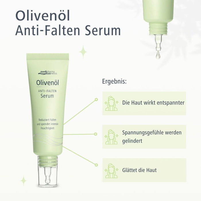 Medipharma Cosmetics Olivenöl Anti-Falten Serum reduziert Falten und spendet intensiv Feuchtigkeit, 30 ml Solution