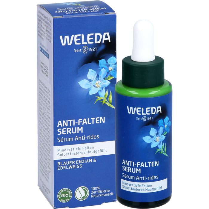 WELEDA Anti-Falten Serum mindert tiefe Falten für ein sofort festeres  Hautgefühl, 30 ml Solution