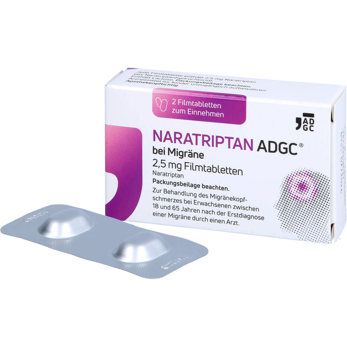 ADGC Naratriptan bei Migräne 2,5 mg Filmtabletten, 2 St. Tabletten