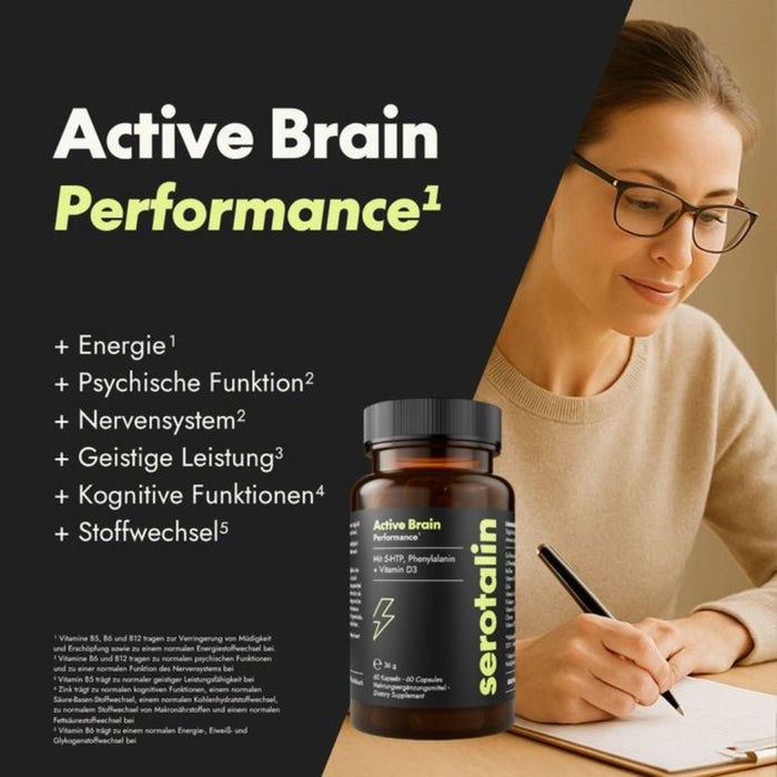 Serotalin Active Brain Performance Kapseln für Energie und Nervensystem, 60 pc Capsules