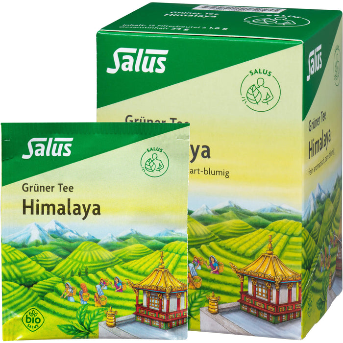 Salus Grüner Tee Himalaya fein aromatisch, zart-blumig, 15 pc Sac filtrant