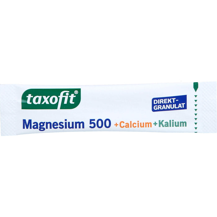 Taxofit Magnesium 500 + Calcium + Kalium Direktgranulat mit Blutorangengeschmack, 20 pc Sachets