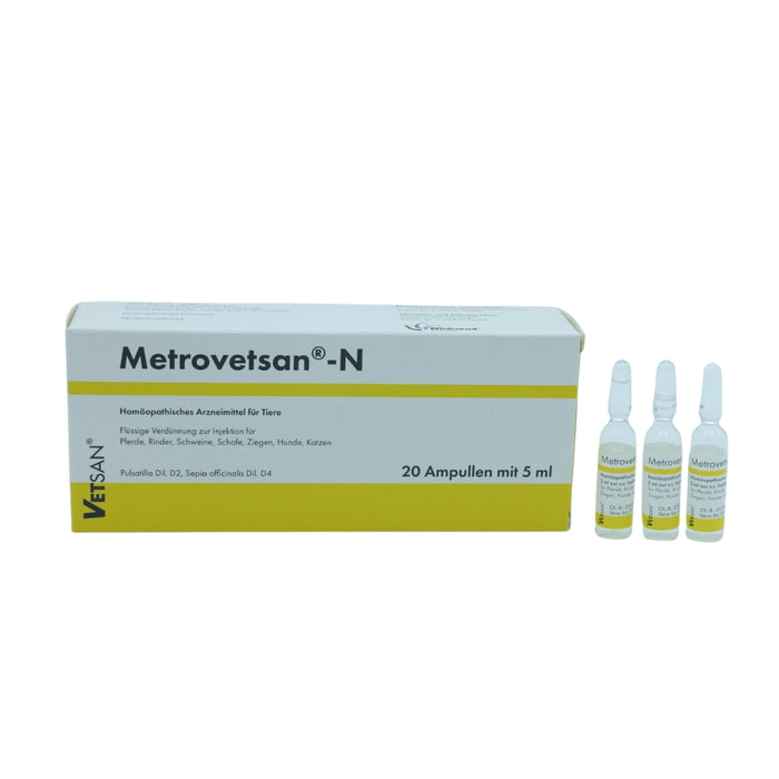 DHU Metrovetsan-N flüssige Verdünnung zur Injektion für Pferde, Rinder, Schweine, Schafe, Ziegen, Katzen und Hunde, 20 pc Ampoules