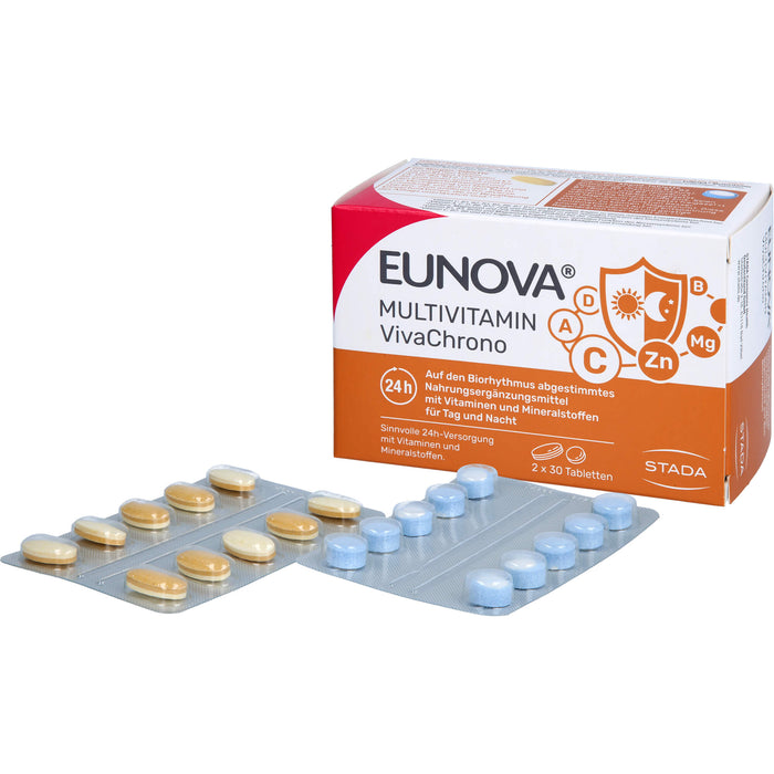 EUNOVA Multivitamin VivaChrono Tabletten für Tag und Nacht, 60 pcs. Tablets