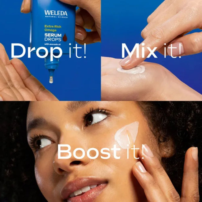 WELEDA Extra Rich Omega Serum Drops starke Hautbarriere und intensive Pflege, 30 ml Lösung