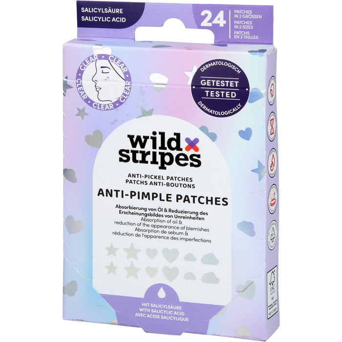 Wild Stripes Anti-Pickel Patches mit Salicylsäure, 24 St. Pflaster