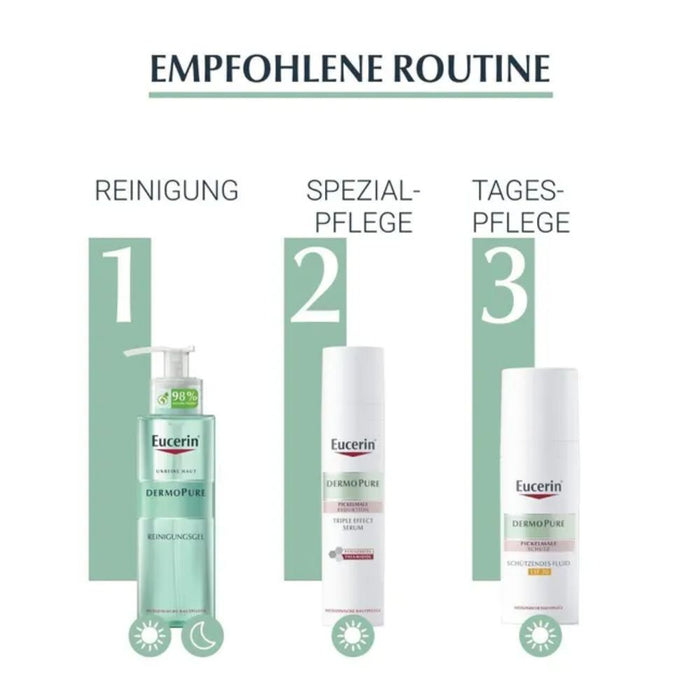 Eucerin Dermopure Triple Effect Gesichtsserum gegen unreine Haut, Pickelmale und glänzende Haut, 40 ml Solution