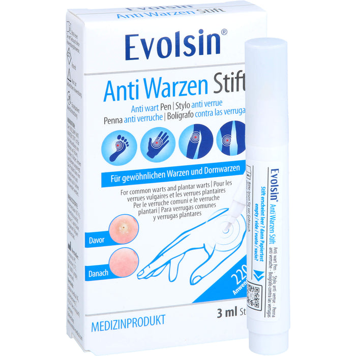 Evolsin Anti Warzen Stift gegen Dornwarzen, 3 ml Solution