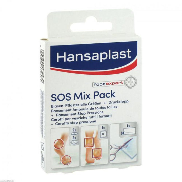 Hansaplast SOS Mix Pack Blasenpflaster alle Größen + Druckstopp Pflaster, 6 St. Pflaster