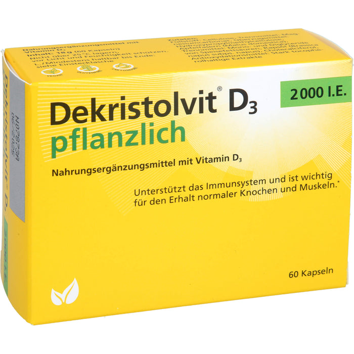 Dekristolvit D3 2000 I.E. Kapseln unterstützt das Immunsystem und den Erhalt normaler Knochen und Muskeln, 60 pcs. Capsules