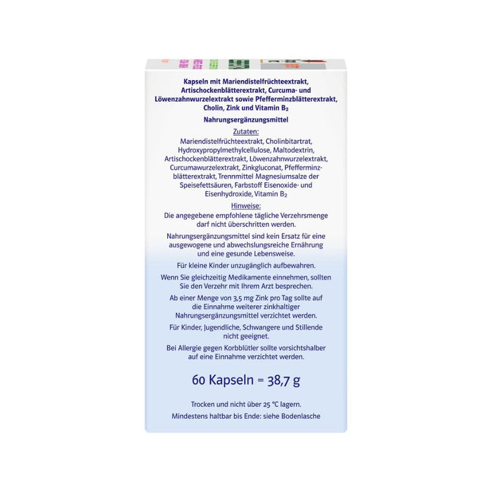 Doppelherz system Leber Extra Kapseln mit Mariendistel, Artischocke und Curcuma zur Unterstützung der Leberfunktion, 60 pcs. Capsules