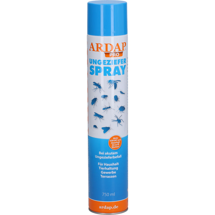ARDAP Ungeziefer Spray bei akutem Ungezieferbefall für Haushalt, Tierhaltung, Gewerbe, Landwirtschaft und Garten, 750 ml Lösung