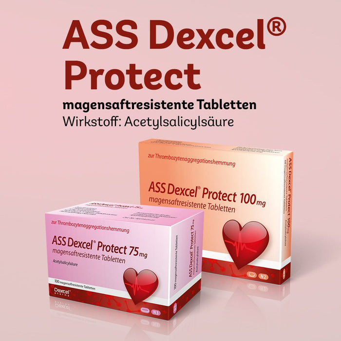 ASS Dexcel Protect 100 mg Tabletten bei Herz-Kreislauf-Erkrankungen, 100 St. Tabletten