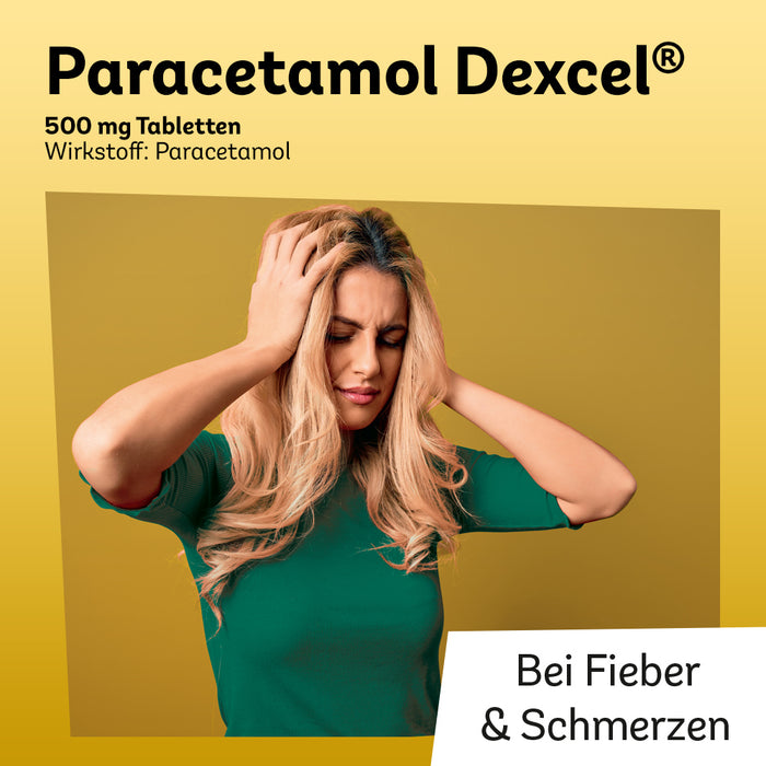 Paracetamol Dexcel 500 mg Tabletten bei Schmerzen und Fieber, 20 pc Tablettes