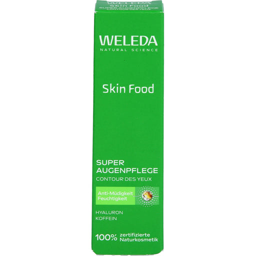 WELEDA Skin Food Super Augenpflege Creme mit Koffein und Hyaluronsäure, reduziert Augenringe und Schwellungen, 12 ml Creme
