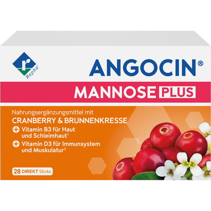 ANGOCIN Mannose Plus Direktgranulat mit Vitamin D3 und B3 zur Unterstützung von Immunsystem und Schleimhäuten, 28 St. Direktgranulat