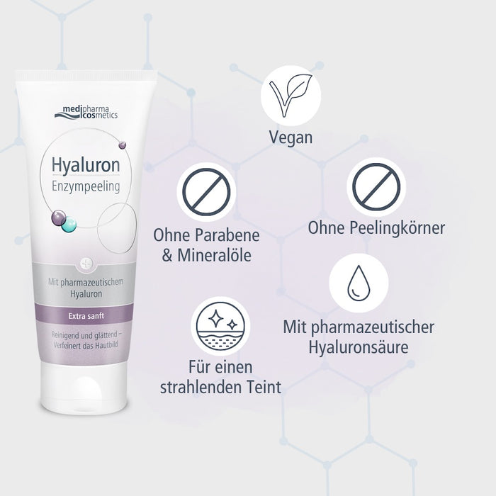 Medipharma Cosmetics Hyaluron Enzympeeling Reinigend und glättend - Verfeinert das Hautbild, 100 ml exfoliation
