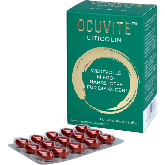 OCUVITE Citicolin Softgel-Kapseln wertvolle Mikronährstoffe für die Augen, 60 pc Capsules