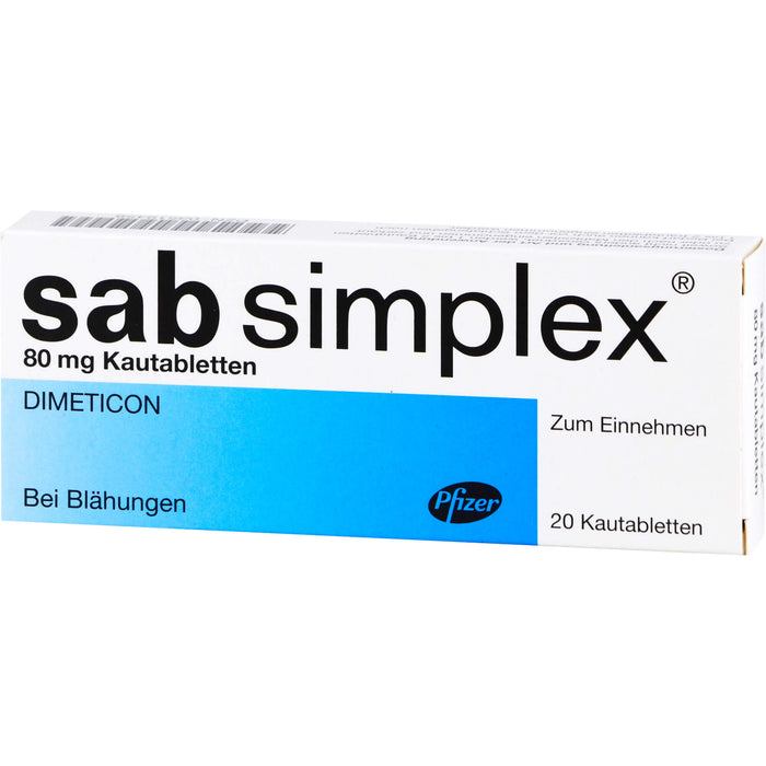 sab simplex Kautabletten bei Blähungen, 20 pc Tablettes