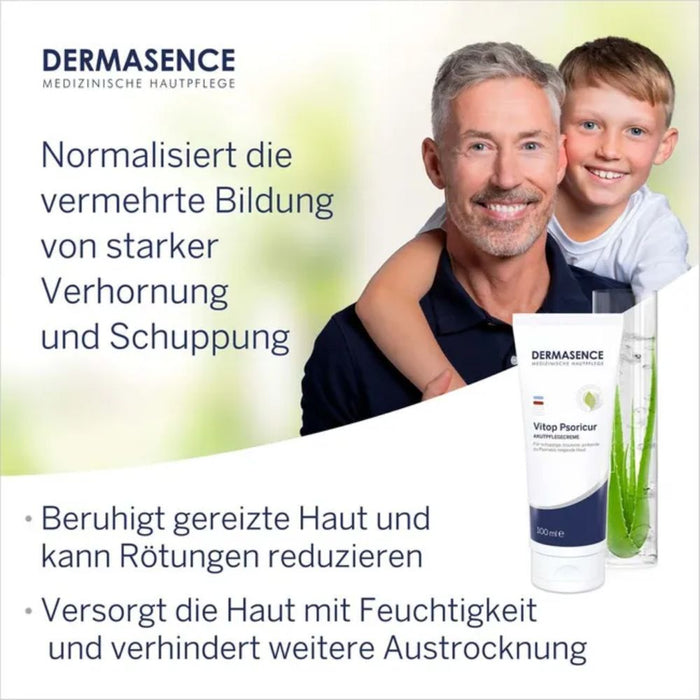 DERMASENCE Vitop Psoric Akutpflegecreme für schuppige, trockene, juckende zu Psoriasis neigende Haut, 100 ml Crème
