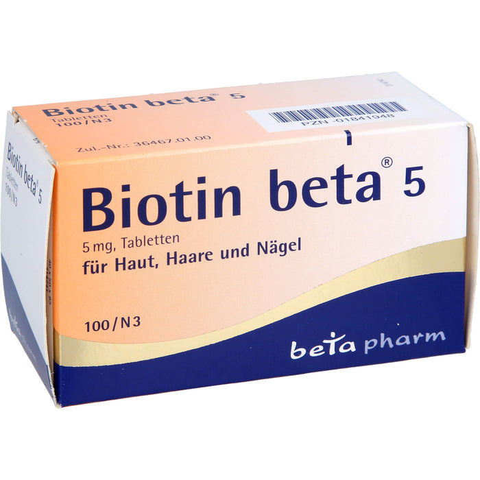 Biotin beta 5 Tabletten, 100 pc Tablettes