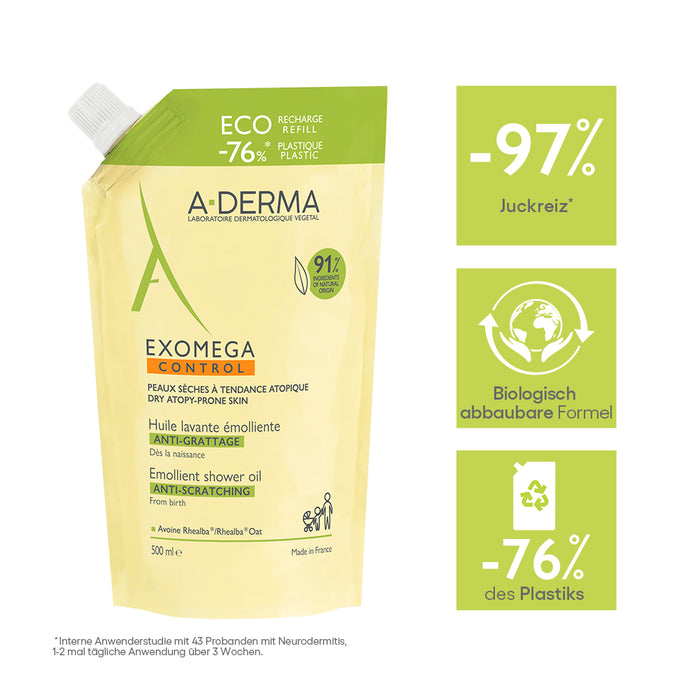 A-DERMA EXOMEGA CONTROL Duschöl Nachfüllpackung, 500 ml Gel douche