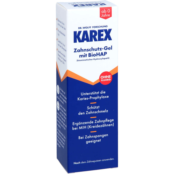 Karex Zahnschutz-Gel mit BioHAP unterstützt die Karies-Prophylaxe, 50 ml Gel