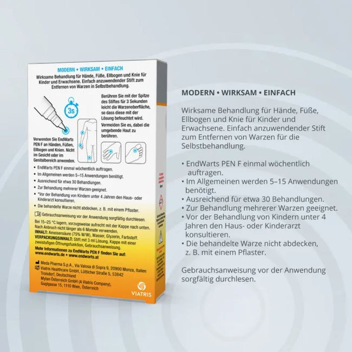 EndWarts PEN F Warzenbehandlung für Hände und Füße, 3 ml Lösung