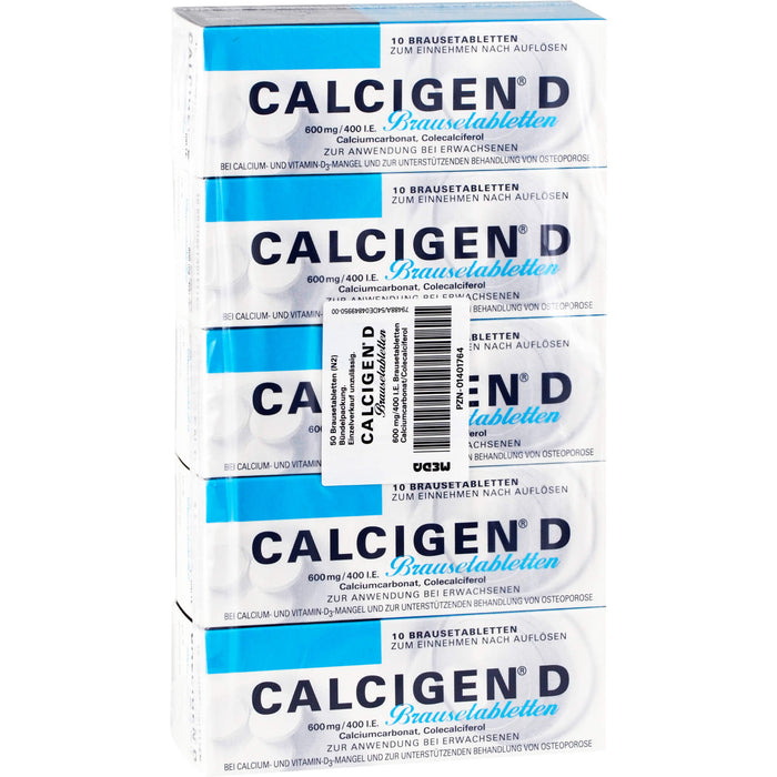 Calcigen D 600 mg/400 I.E. Brausetabletten, 50 pcs. Effervescent tablets