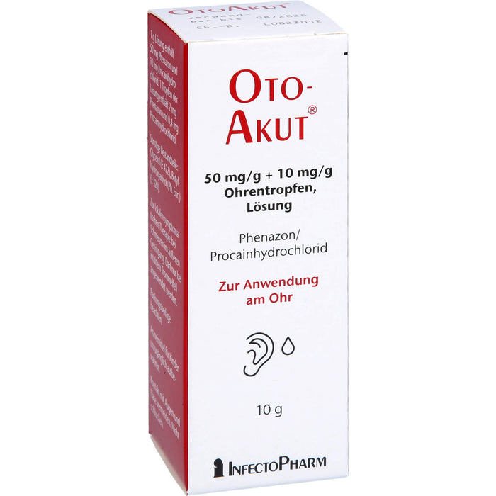 OtoAkut 50 mg/g Phenazon + 10 mg/g Procain hydrochlorid Ohrentropfen, 10 g Lösung