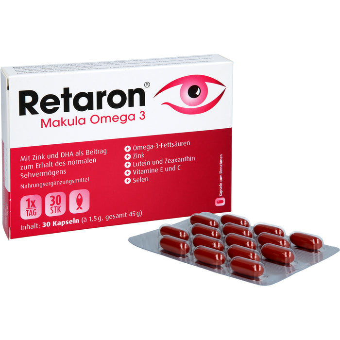 Retaron Makula Omega 3 Kapseln zum Erhalt des normalen Sehvermögens, 30 St. Kapseln