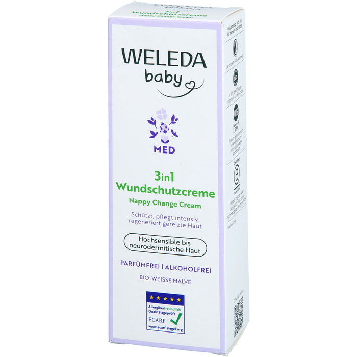 WELEDA	Baby Med 3in1 Wundschutzcreme weiße Malve für hochsensible und sehr trockene Haut, 50 ml Creme