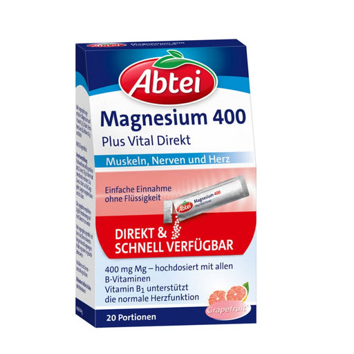 Abtei Magnesium 400 Plus Vital Direkt Granulat, 20 St. Beutel