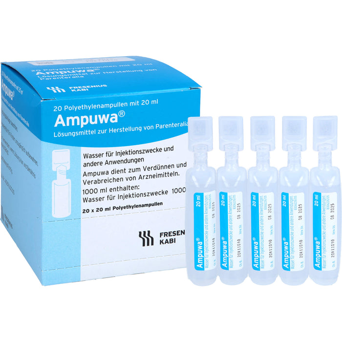 Ampuwa , Lösungsmittel zur Herstellung von Parenteralia Polyethylenampullen, 20 ml, 400 ml Solution