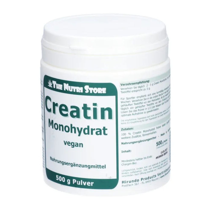 The Nutri Store Creatin Monohydrat 100% rein Pulver, 500 g Pulver