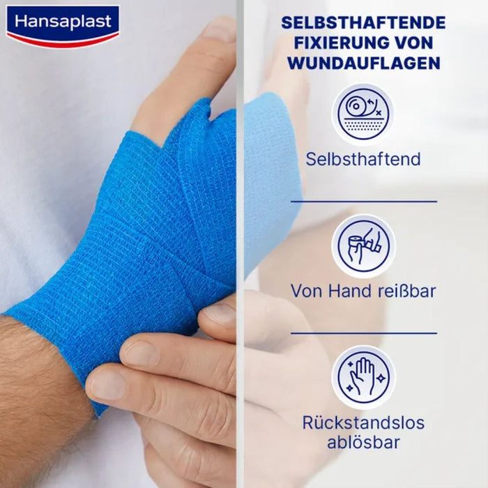 Hansaplast Selbsthaft. Fixierbinde blau 4mx6cm, 1 pcs. Bandage