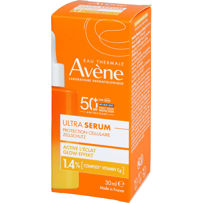 Avène Ultra Serum Glow Effekt LSF 50+ schützt vor UVB, UVA + HEV Blue Light Filter für eine aufhellende Wirkung, 30 ml Lösung
