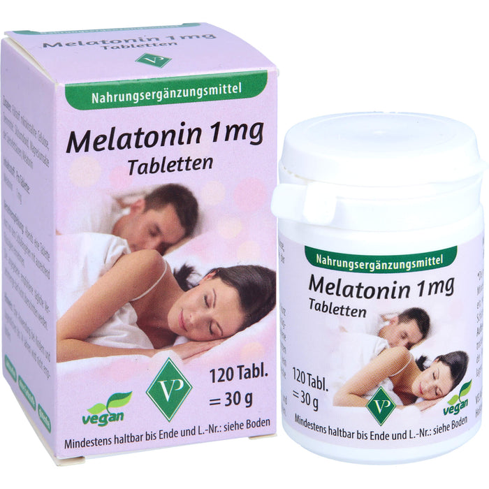 Velag Pharma Melatonin 1 mg Tabletten zur Verkürzung der Einschlafzeit, 120 pcs. Tablets