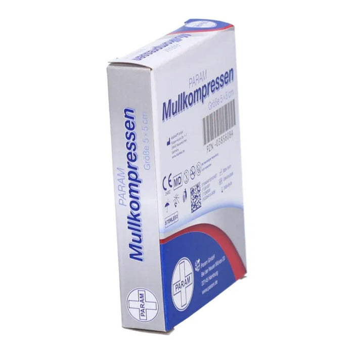 PARAM Mullkompressen 5 cm x 5 cm steril 8-fach, 10 pc Compresses