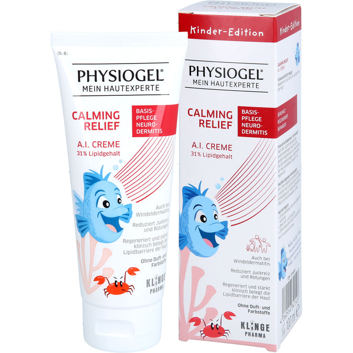 PHYSIOGEL Calming Relief A.I. Creme Kinder-Edition 31 % Lipidgehalt reduziert Juckreiz und Rötungen, 100 ml Crème