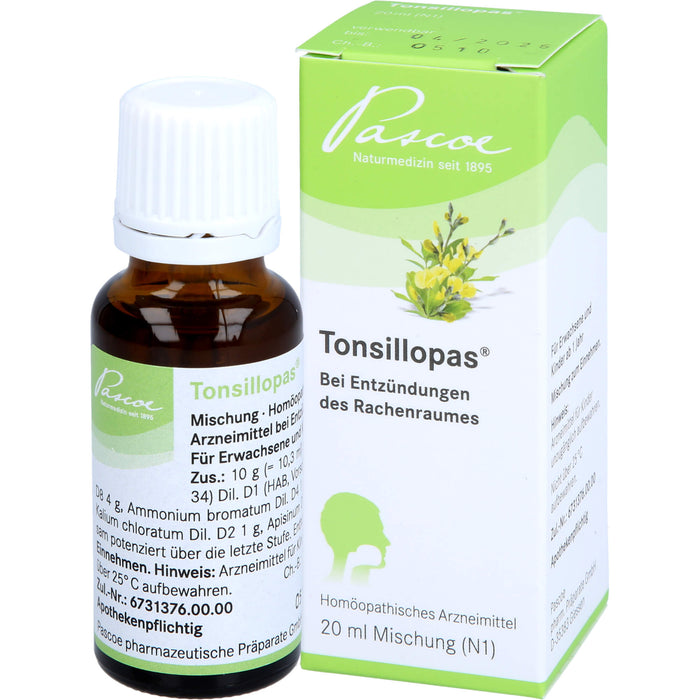 Tonsillopas Mischung bei Entzündungen des Rachenraumes, 20 ml Solution