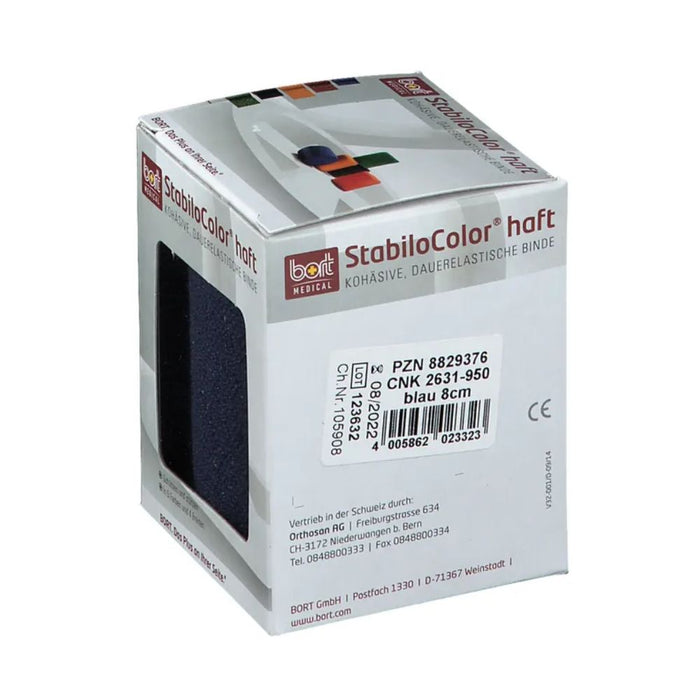 BORT StabiloColor haft kohäsive dauerelastische Binde 8 cm blau, 1 pc Bandage