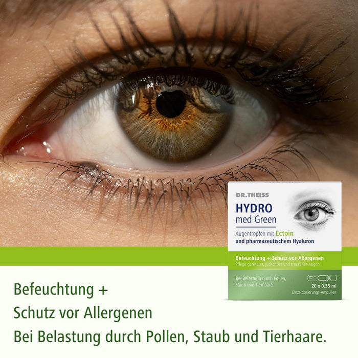 DR. THEISS Hydro med Green Augentropfen mit Ectoin zur Befeuchtung, 20 pcs. Single-dose pipettes