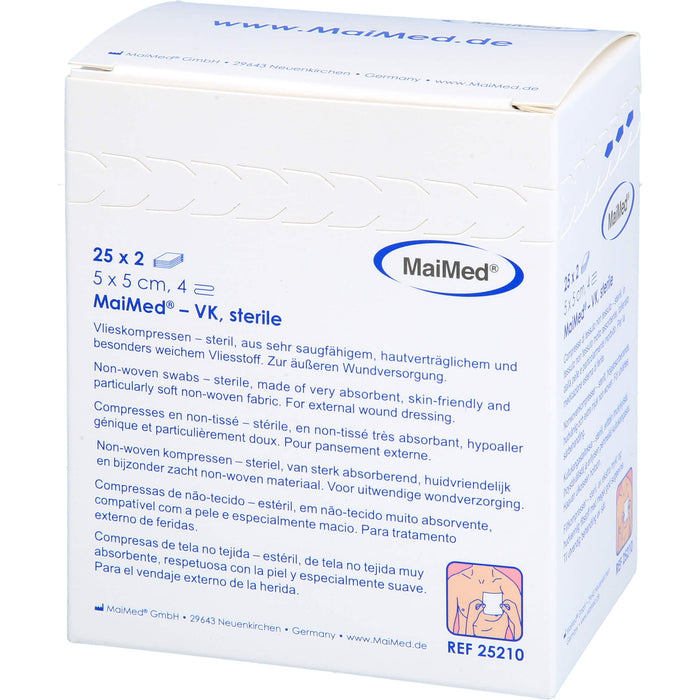 MaiMed Vlieskompressen 5 x 5 cm 4-fach steril, 50 pcs. Compresses