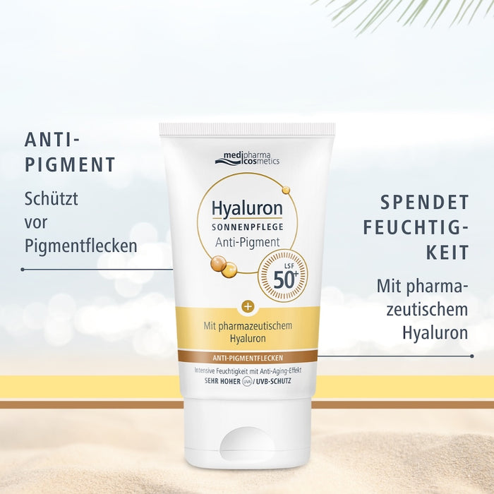 Medipharma Cosmetics Hyaluron Sonnenpflege Anti-Pigment LSF 50+, 50 ml Creme