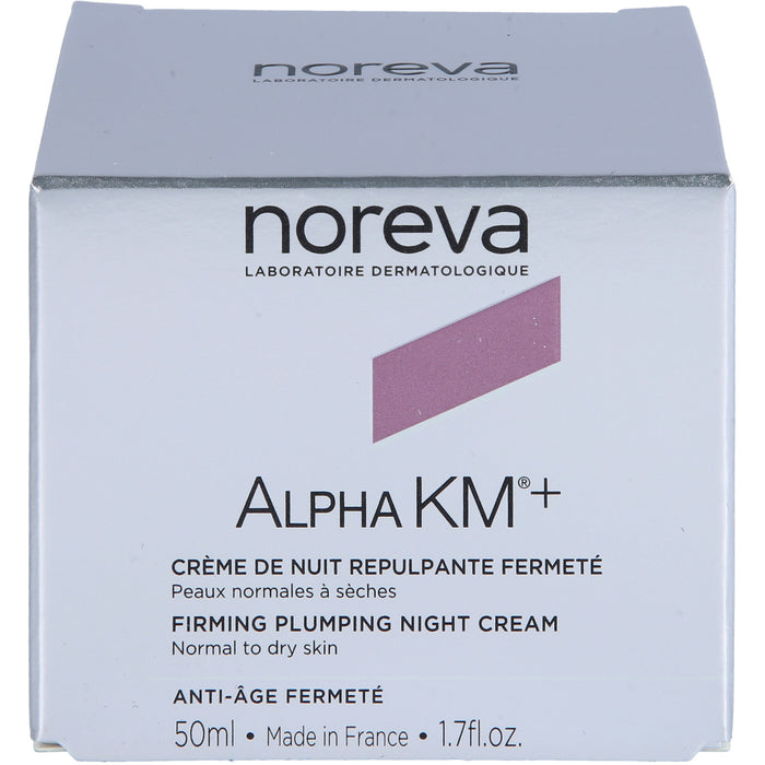 Noreva AlphaKM+ aufpolsternde Nachtcreme Anti-Aging und Ultra-Hydratation für normale bis trockene Haut, 50 ml Creme