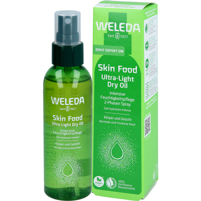 WELEDA Skin Food Ultra-Light Dry Oil sofortiger Glow & intensive Feuchtigkeit, 100 ml Öl