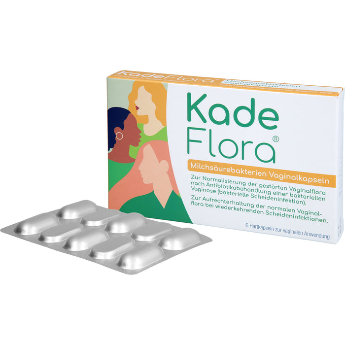 KadeFlora Milchsäurebakterien Vaginalkapseln zum Aufbau und Erhalt der Vaginalflora, 6 pc Capsules
