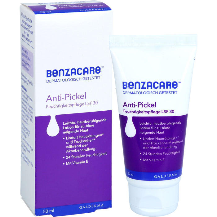 BENZACARE Anti-Pickel Feuchtigkeitspflege LSF 30, 50 ml Creme