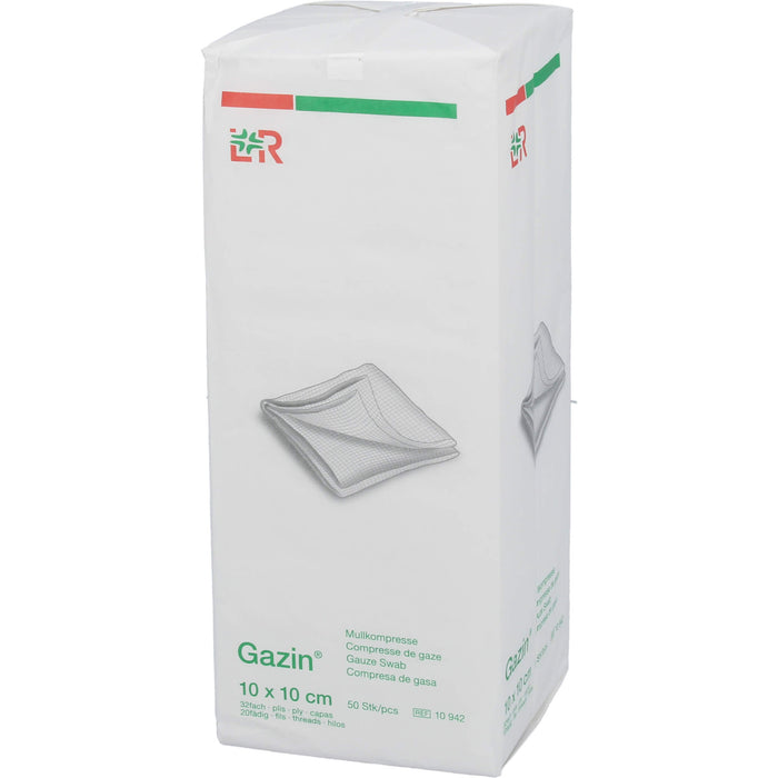 GAZIN Mullkompresse 10x10cm 32fach unsteril, 50 pc Compresses
